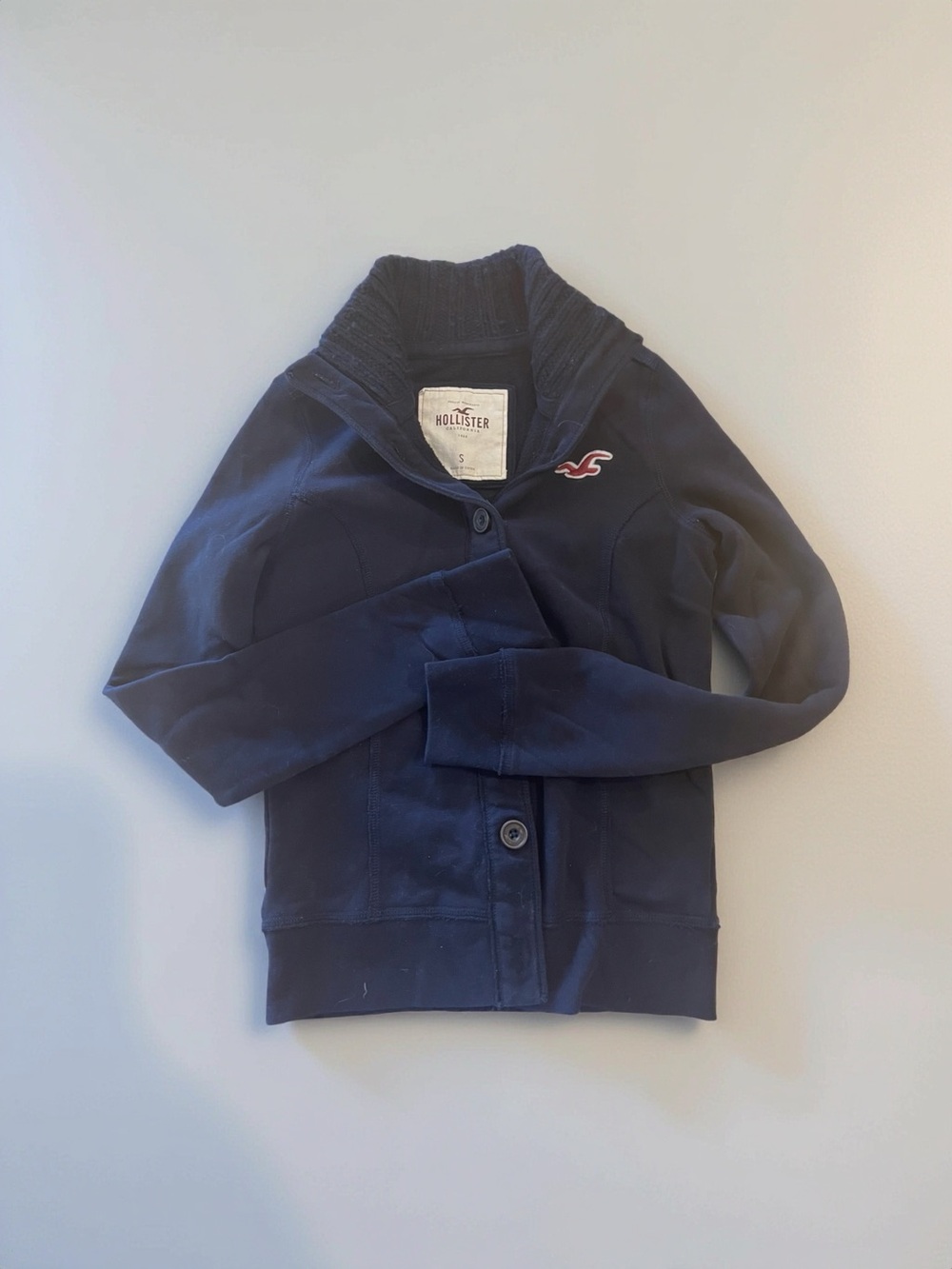 Vintage Hollister Navy Shawl Collar Button-Up Jacket